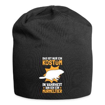 Murmeltier Kostüm Erdhörnchen Nagetier Geschenk - Jersey-Beanie - Schwarz - Vorne