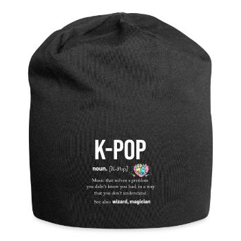 K-pop Koreanischer Pop Manga Bubble Tea Kawaii Pop - Jersey-Beanie - Schwarz - Vorne