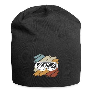 Skifahren Geschenk Freeski Ski Winterurlaub Rodeln - Jersey-Beanie - Schwarz - Vorne
