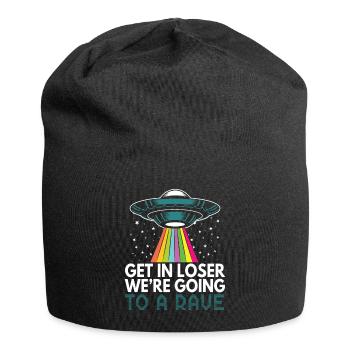 Rave Alien Ufo Cooler Raven Saying - Jersey Beanie - black - Front