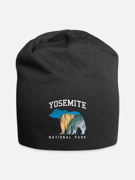Yosemite Parc National Aventure Retro ours cadeau - Bonnet en jersey - noir