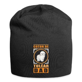 Coton de Tuléar papa chien cadeau - Bonnet en jersey - noir - Devant