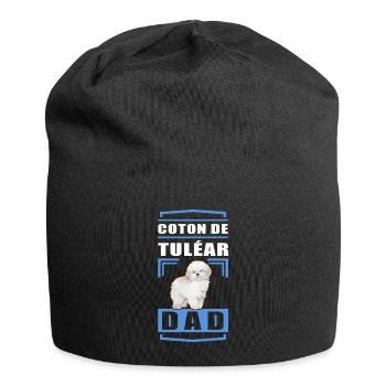 Coton de Tuléar Papa | Chien propriétaire de chien cadeau - Bonnet en jersey - noir - Devant