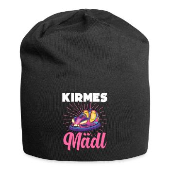 Kirmes Mädl Schausteller Jahrmarkt - Jersey-Beanie - Schwarz - Vorne