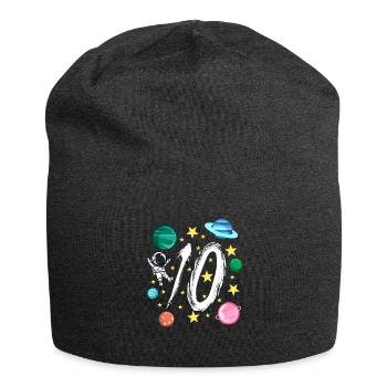 10. Geburtstag 10 Jahre Alt Astronaut Geschenk - Jersey-Beanie - Anthrazit - Vorne