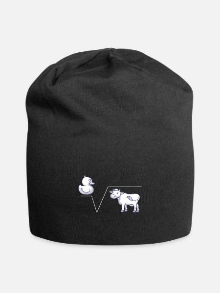 Mathe Witz N-te Wurzel aus Q Ente Wurzel Kuh - Jersey-Beanie - Schwarz