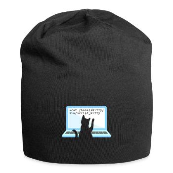 Chat comme codeur codeur propriétaire de chat - Bonnet en jersey - noir - Devant