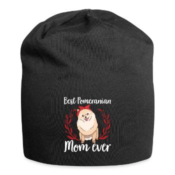 Nain Pomeranian maman propriétaire de chien cadeau - Bonnet en jersey - noir - Devant