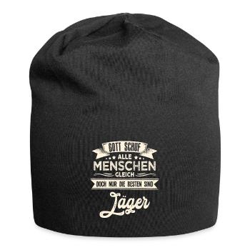 Gott schuf Jäger besser Jäger - Jersey-Beanie - Schwarz - Vorne
