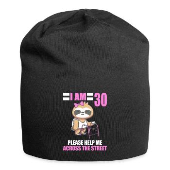 30 bitte helfen Sie mir über Straße 30. Geburtstag - Jersey-Beanie - Schwarz - Vorne