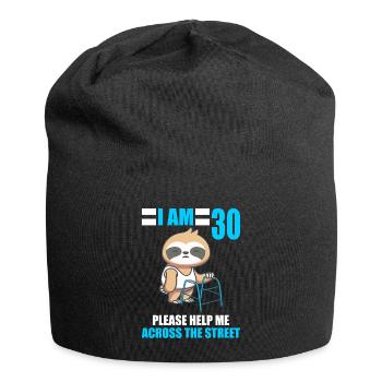 30 bitte helfen Sie mir über Straße 30. Geburtstag - Jersey-Beanie - Schwarz - Vorne
