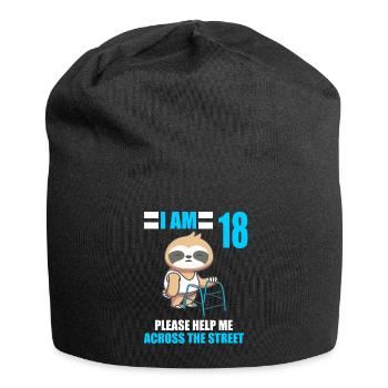 18 bitte helfen Sie mir über Straße 18. Geburtstag - Jersey-Beanie - Schwarz - Vorne