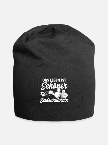 Seidenhühner Silkie Hühner Seidenhuhn Geschenk - Jersey-Beanie - Schwarz