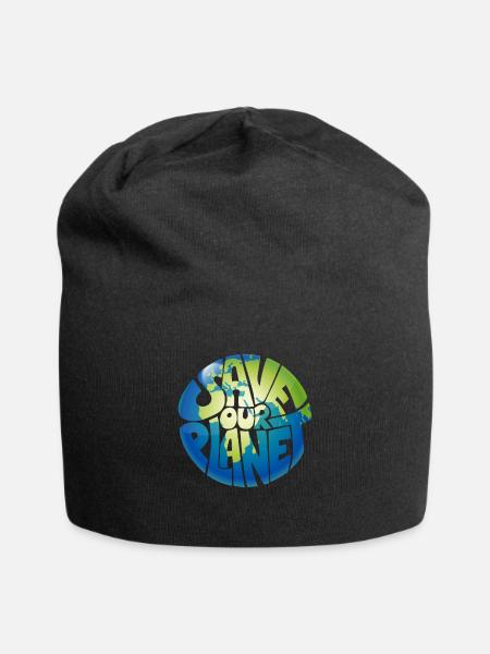 Save our Planet Umwelt Klimaschutz - Jersey-Beanie - Schwarz