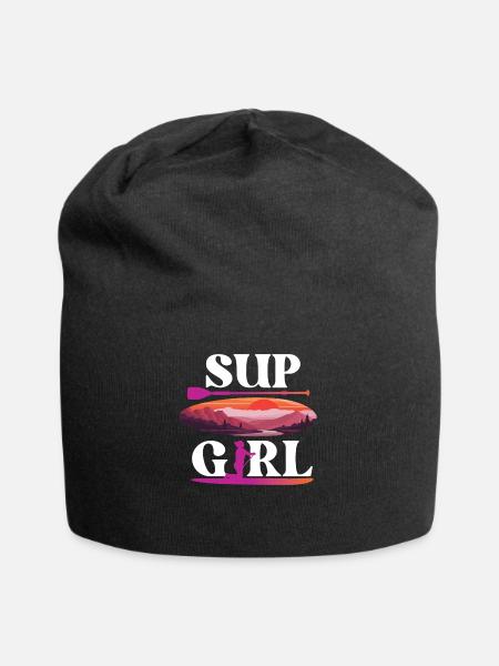SUP Paddleboard Sunset SUP Girl - Jersey-Beanie - Schwarz