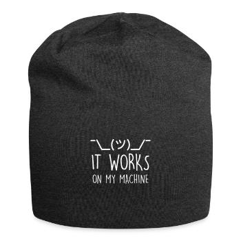 Programmierer Witz Debugging Auf meinem PC läufts - Jersey-Beanie - Anthrazit - Vorne