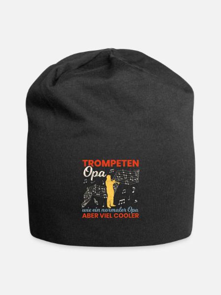 Trompeten Opa Trompeter Trompetenspieler Geschenk - Jersey-Beanie - Schwarz