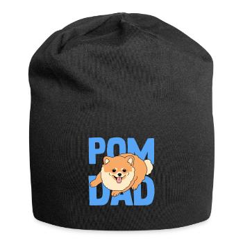 Zwergspitz Pomeranian Pom Dad Herrchen Geschenk - Jersey-Beanie - Schwarz - Vorne