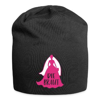 Braut Katze Team Braut Junggesellinnenabschied JGA - Jersey-Beanie - Schwarz - Vorne