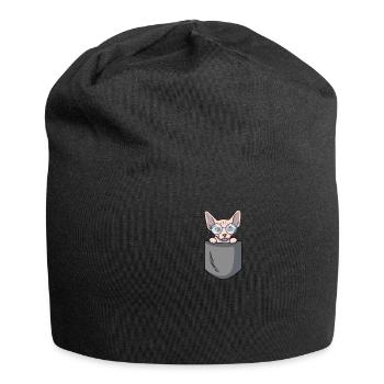 Sphynx Cat Pocket Sphynx Katze Geschenk - Jersey-Beanie - Schwarz - Vorne