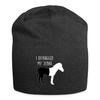 I defragged my Zebra Coder Informatiker Hacker - Jersey-Beanie - Anthrazit - Vorne