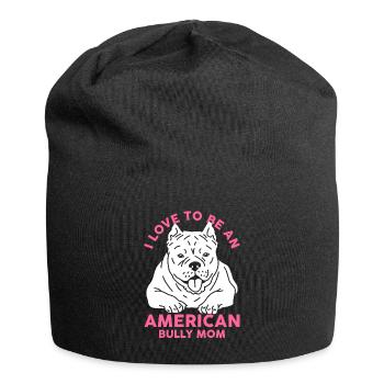 American Bully maman propriétaire de chien chien cadeau - Bonnet en jersey - noir - Devant