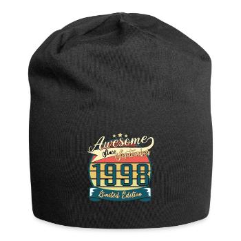 Vintage 1998 September Geschenkidee - Jersey-Beanie - Schwarz - Vorne