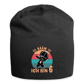Bääm Geburtstag ich bin 6. - Jersey-Beanie - Schwarz - Vorne