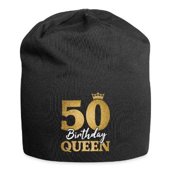 50 Birthday Queen 50. Geburtstag Frauen 50 Jahre - Jersey-Beanie - Schwarz - Vorne