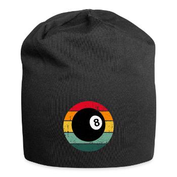 Boule de billard vintage retro billard - Bonnet en jersey - noir - Devant