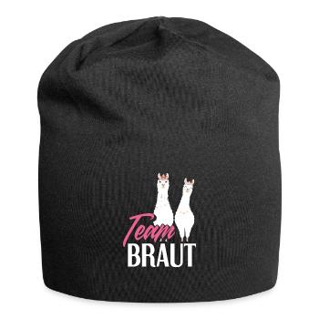 Team Braut Alpaka Lama Alpaca Verlobung JGA - Jersey-Beanie - Schwarz - Vorne