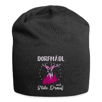 Dorfmädel Hirsch - Jersey-Beanie - Schwarz - Vorne