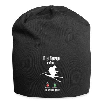 Skifahrer Wintersport Schnee Ski Pisten Geschenke - Jersey-Beanie - Schwarz - Vorne