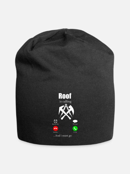 Dachdecker Zunft Geschenk Beruf Handwerker Hammer - Jersey-Beanie - Schwarz