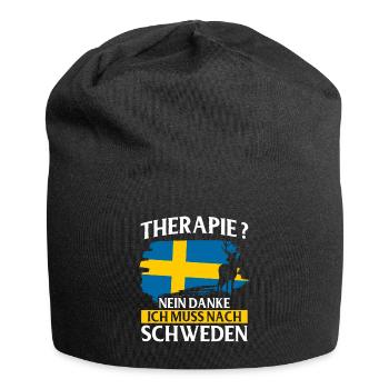 Schweden Flagge Skandinavien Stockholm Fußball - Jersey-Beanie - Schwarz - Vorne