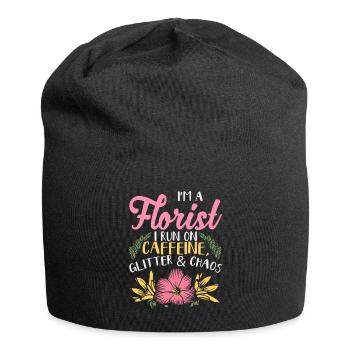Floristen Floristin Blumen Pflanzen Flora Blüten - Jersey-Beanie - Schwarz - Vorne