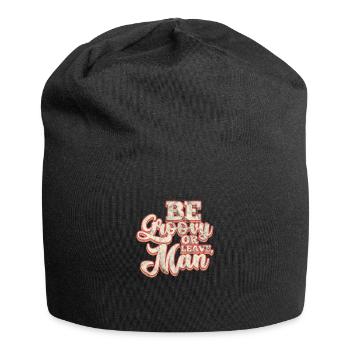 60er 70er Jahre - Jersey-Beanie - Schwarz - Vorne