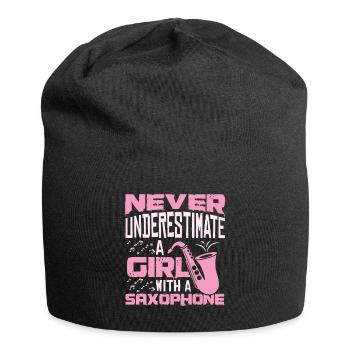 Saxophone Girl - Jersey Beanie - black - Front