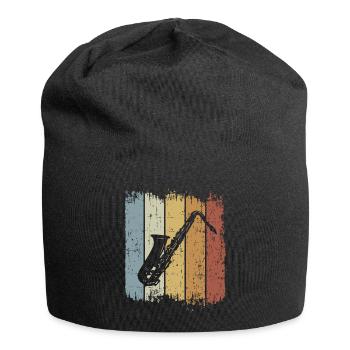Retro Saxophon - Jersey-Beanie - Schwarz - Vorne