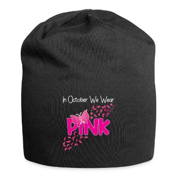 Dans October Wear Pink Butterfly Breast Cancer - Bonnet en jersey - noir - Devant