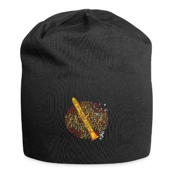 Clarinet Instrument Musical Note Music Circular - Jersey Beanie - black - Front