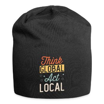 Think Global Act Local - Jersey-Beanie - Schwarz - Vorne