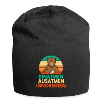 Einatmen Ausatmen Ignorieren Witzger und Lustiger - Jersey-Beanie - Schwarz - Vorne