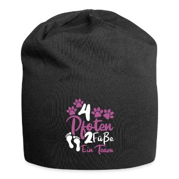 Hundebesitzer Frauchen Hunde Liebe Geschenke - Jersey-Beanie - Schwarz - Vorne
