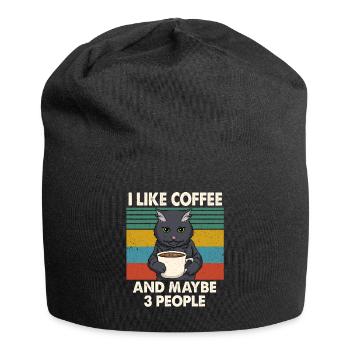 I like Coffee And Maybe 3 People I Hate People - Jersey-Beanie - Schwarz - Vorne