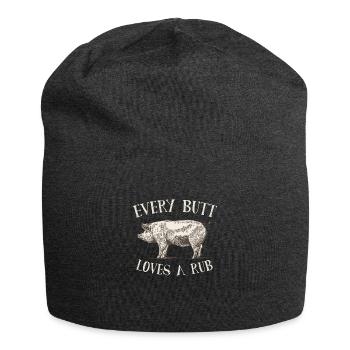 Every Butt Loves A Rub Pig Retro - Jersey Beanie - charcoal grey - Front