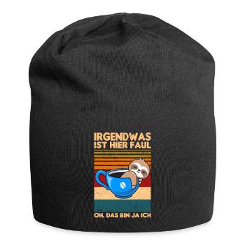 Irgendwas ist hier faul oh das bin ja ich - Jersey-Beanie - Schwarz - Vorne