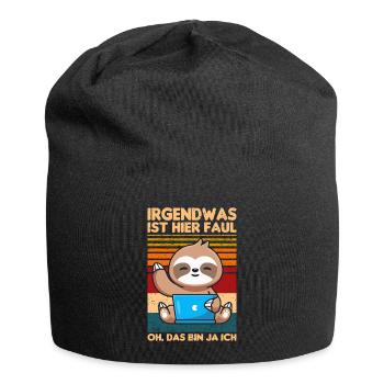 Irgendwas ist hier faul oh das bin ja ich - Jersey-Beanie - Schwarz - Vorne