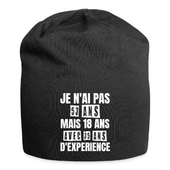 Cadeau d'anniversaire 53 ans - Bonnet en jersey - noir - Devant