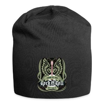 Rock Roll Like It Metal Rock Music Guitar - Jersey-Beanie - Schwarz - Vorne